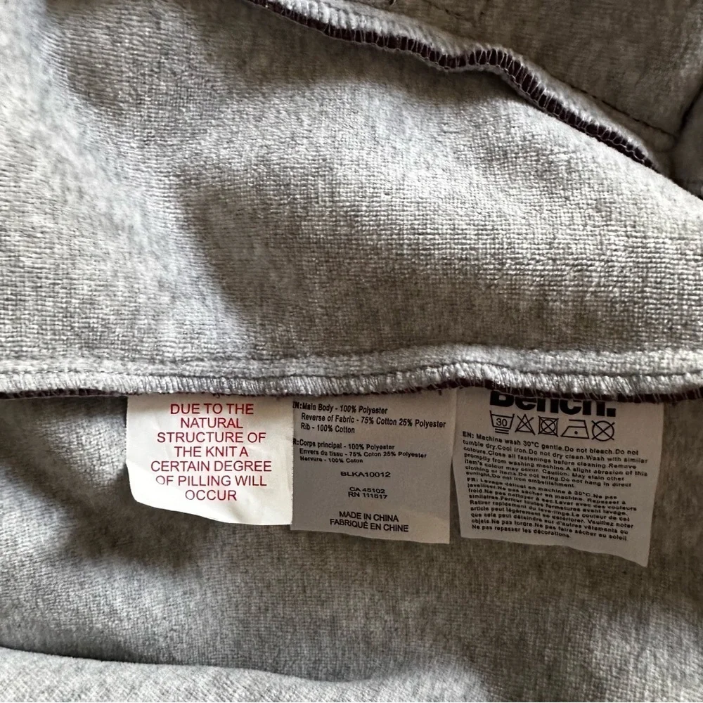 Bench Teddy Bear Bomber Jacket Maroon Zipper Pockets Size S - Picture 7 of 10